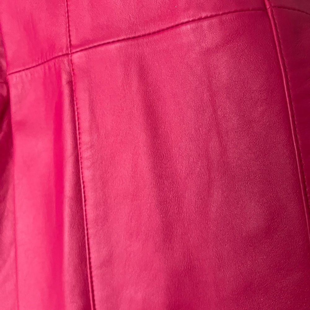Wilsons Leather Pink Leather Jacket Modern Structured Design - Picture 4 of 5